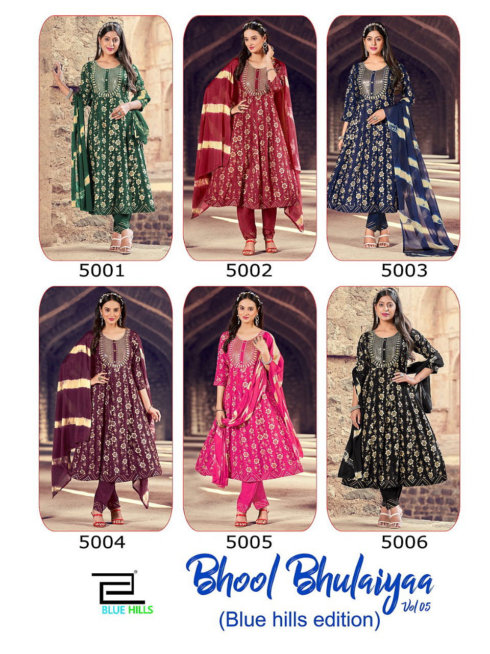 Blue Hills Bhool Bhulaiyaa 5 Fancy Festive Wear Wholesale Readymade Suits